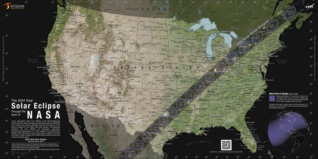 NASA solar eclipse map