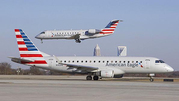 American Eagle aircraft in airport