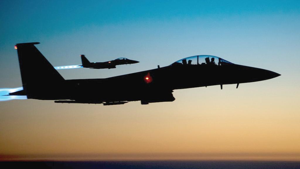 pair of U.S. Air Force F-15E Strike Eagles in flight