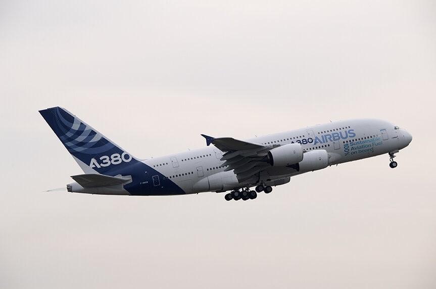 Airbus A380 100% SAF
