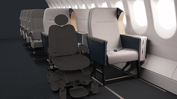 Molon Labe wheelchair aircraft seat design