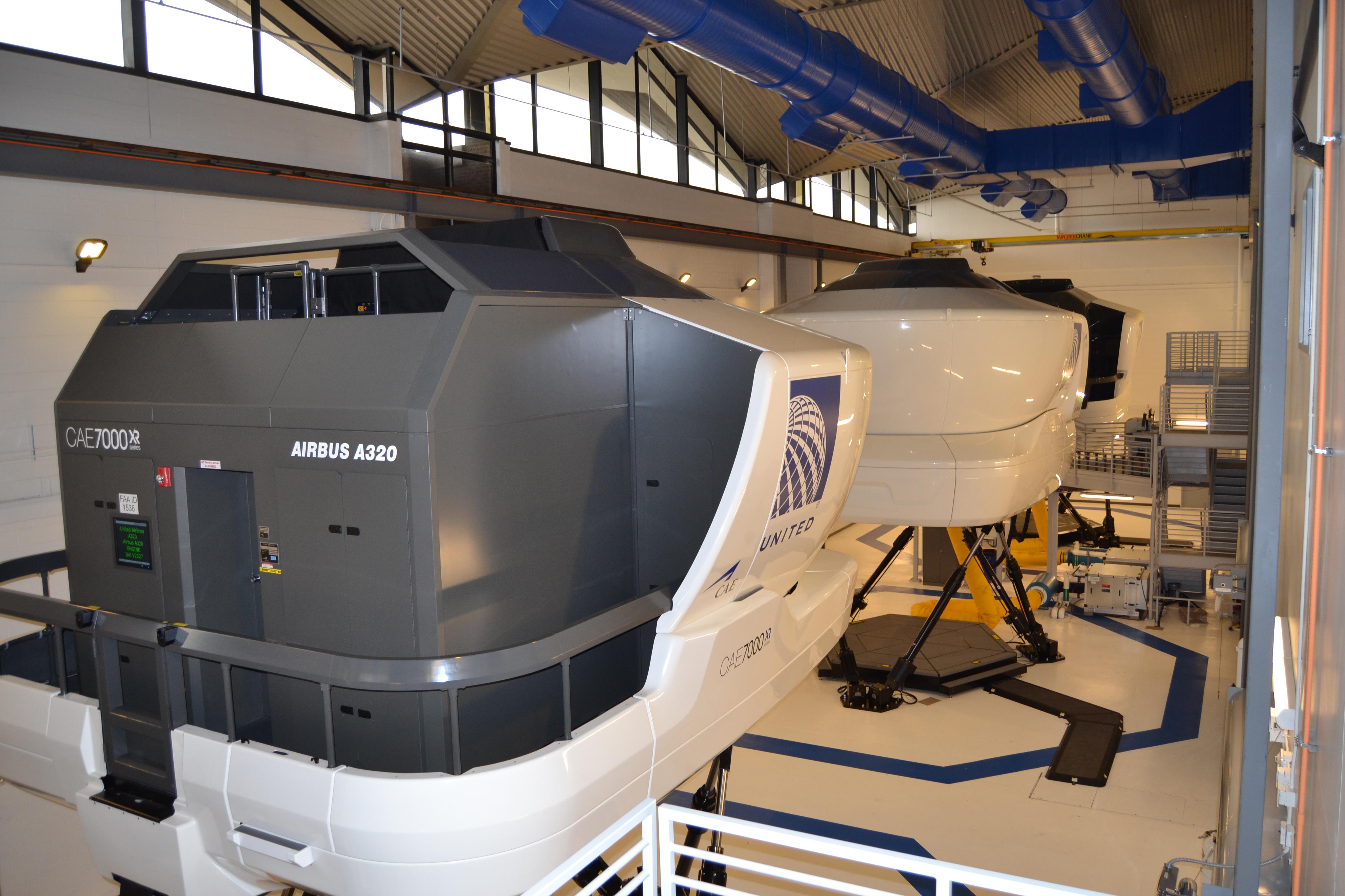 Flight simulators at United Denver Flight Trng Ctr