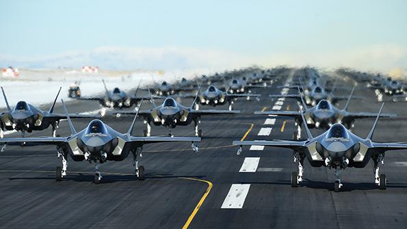 F-35 fighter aircraft on runway