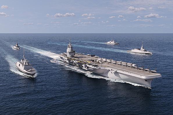 french aircraft carrier and other ships