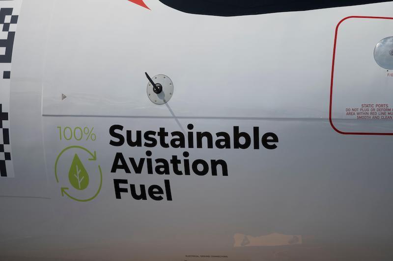 sustainable aviation fuel on a jet