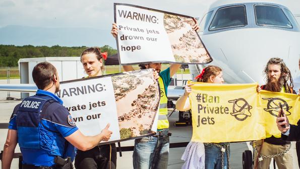 climate protesters at EBACE