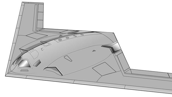 illustration of the b-21 from the front three-quarter view