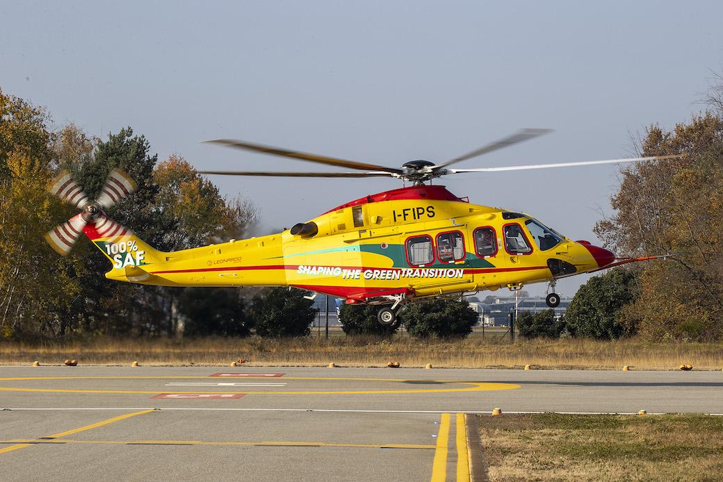 SAF-fueled Leonardo AW139