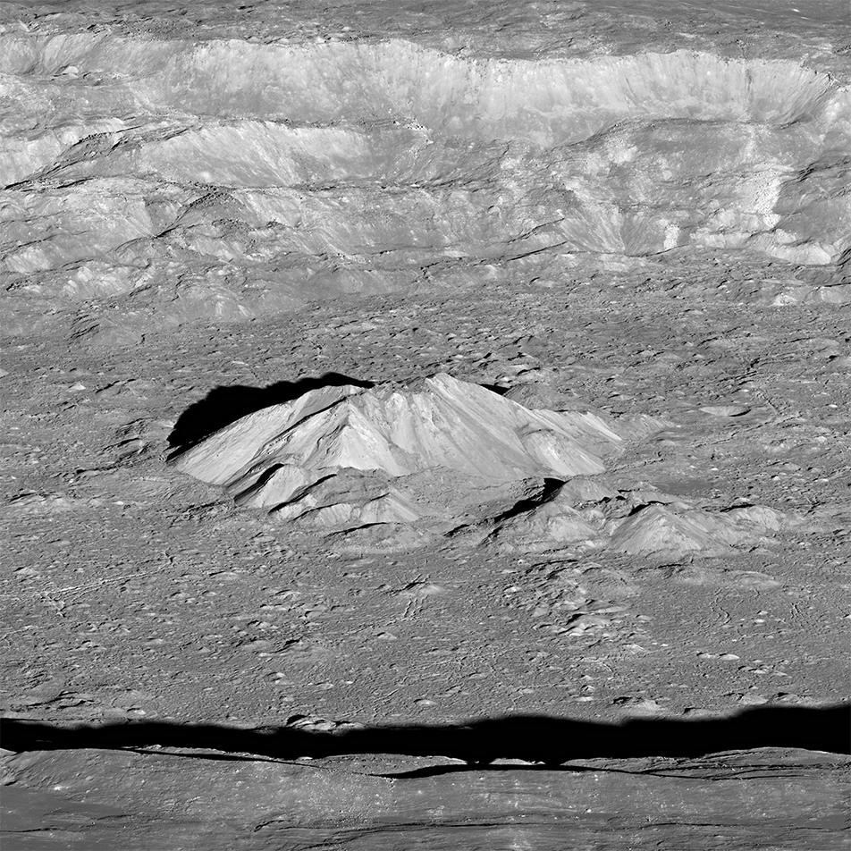 Lunar craters and other surface topography