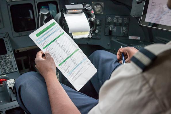 Pilot with checklist