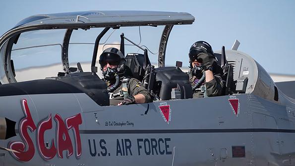 Two U.S. Air Force pilots in aircraft