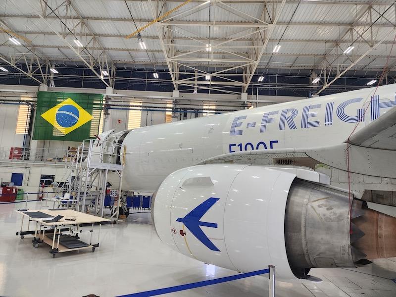 E190F at the Embraer conversion hangar