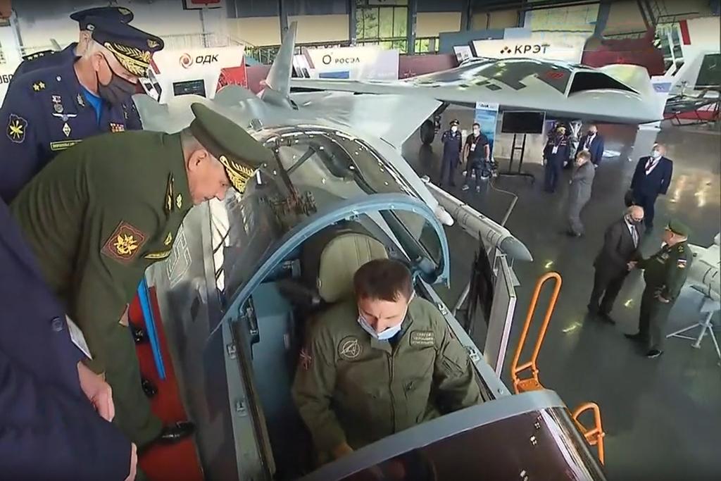 Russian Defense Minister Sergey Shoigu in Su-57 cockpit