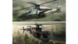 Bell 360 Invictus and Sikorsky Raider attack helicopters