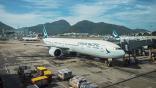 Cathay Pacific aircraft at airport