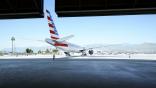 American Airlines Boeing 777 outside hangar