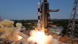 PSLV rocket carrying the Aditya-L1 blasts off