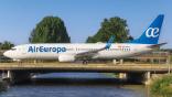 Air Europa aircraft on bridge