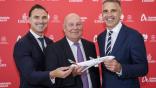 From left to right, Adelaide Airport Managing Director, Brenton Cox; Barry Brown, Divisional Vice President Australasia at Emirates and South Australia Premier, Peter Malinauskas.