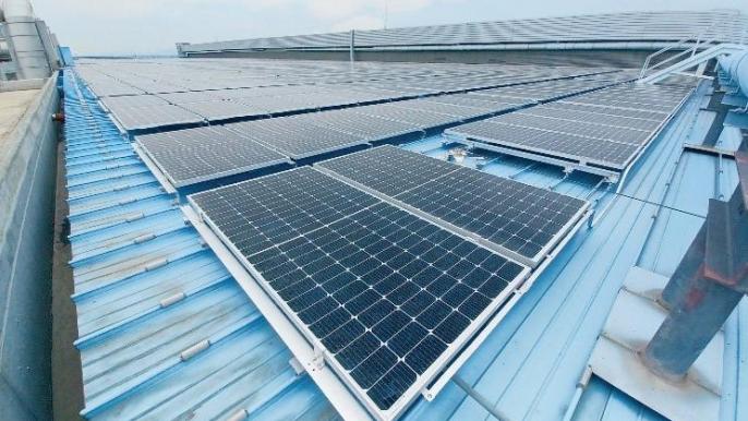 Solar panels installed at HAECO Hong Kong